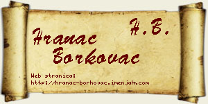 Hranac Borkovac vizit kartica